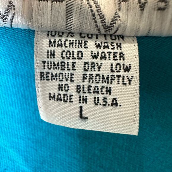 Cover Charge Vintage Beach Summer Colorful Fish Print Blue Short Sleeve Maxi L - Picture 5 of 6